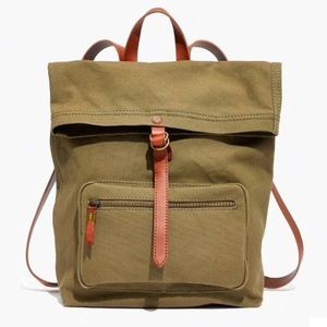 Madewell. The canvas foldover backpack. Green